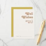 Retro Beach | Gold Wedding Well Wish Card Hinweiskarte<br><div class="desc">Dieser Retro-Strand | goldene Hochzeitsnacht ist perfekt für Ihre Vintage, farbenfrohe, tropische Hochzeit. Sein einzigartiger böhmischer Schriftart aus der Mitte des Jahrhunderts verleiht diesem Design eine klassisch minimalistische Hippie-Atmosphäre. Nehmen wir an, Sie suchen ein Design, das helle, rustikale Farben für den Küstenmeer für Ihre kreative Strandhochzeit in den 70er Jahren...</div>