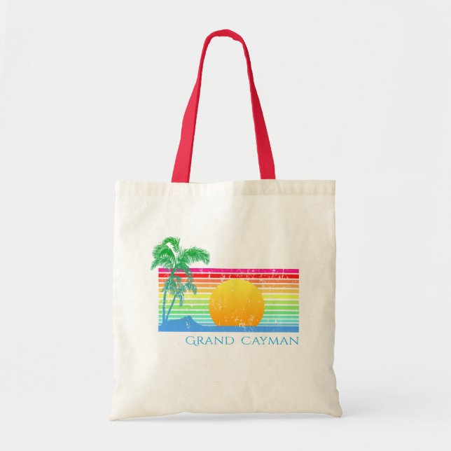 Retro Beach Grand Cayman Tragetasche (Vorne)