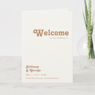 Retro Beach   Hochzeitsprogramm für Elfenbein Programm