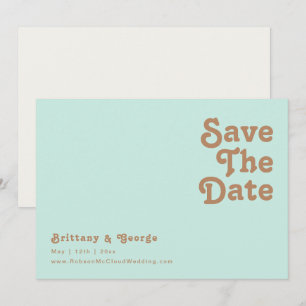 Retro Beach Horizontales Aqua Save the Date