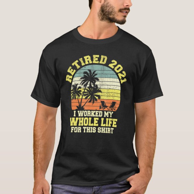 Retro Beach Palm Tree Beer Wine Prestige Weltweit T-Shirt (Vorderseite)