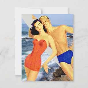 Retro Beach Party Einladung