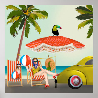 Retro Beach Poster