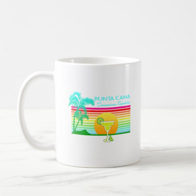 Retro Beach Punta Cana Margarita Kaffeetasse (Links)
