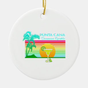 Retro Beach Punta Cana Margarita Keramik Ornament