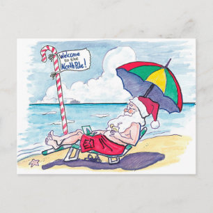 Retro Beach Santa Claus Weihnachten