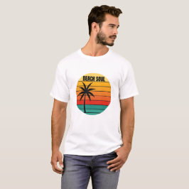 Retro Beach Soul Sunset Art T - Shirt