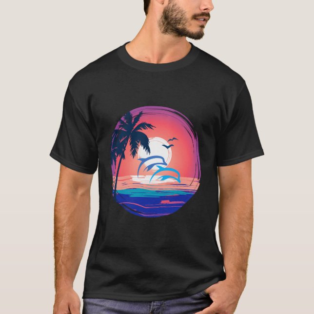Retro Beach Sunset 1 T-Shirt (Vorderseite)