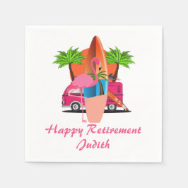 Retro Beach Surf Theme Retirement Party Serviette