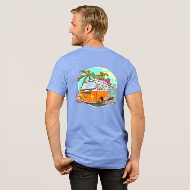 Retro Beach Van T-Shirt Tri-Blend Shirt (Rückseite voll)
