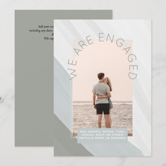 RETRO Beach Vibe Wedding Stationery FOTO Einladung (Vorne/Hinten)