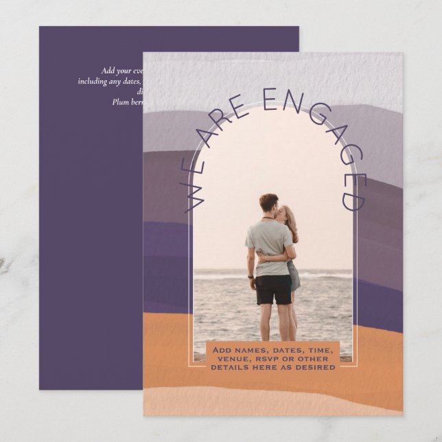 RETRO Beach Vibe Wedding Stationery FOTO Einladung (Vorne/Hinten)