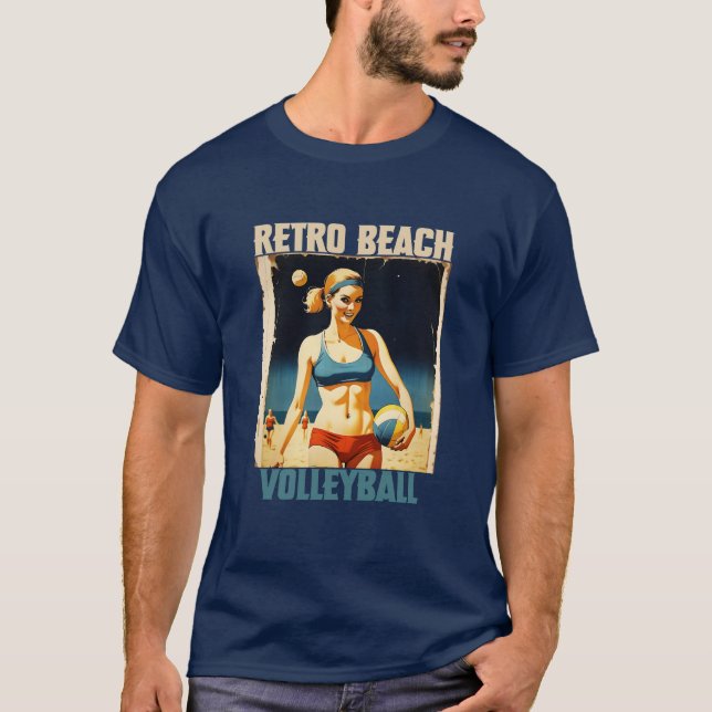 Retro Beach Volleyball T-Shirt (Vorderseite)