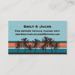 Retro Beach Wedding Website Beilagen Karten