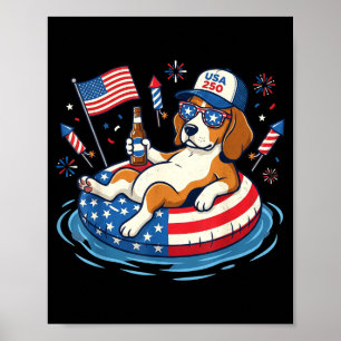 Retro Beagle Bier USA 250. Jubiläum 4. Poster