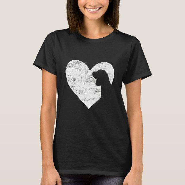 Retro Beagle Dog Heart Valentine's Day Dog Lover T-Shirt (Vorderseite)