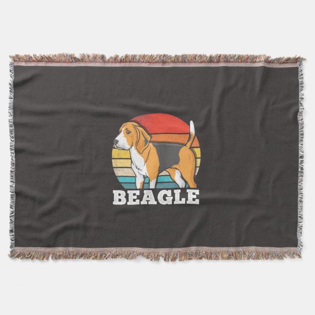 Retro Beagle Hund Decke (Vorderseite)
