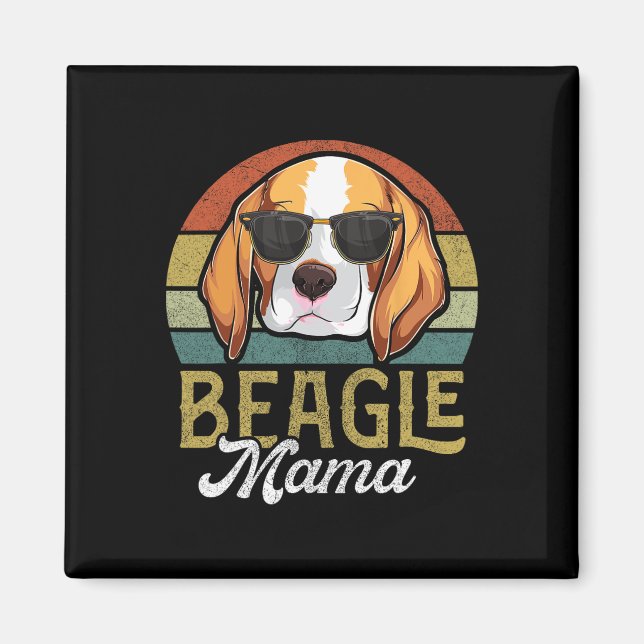 Retro Beagle Mama Shirt Women Magnet (Vorne)