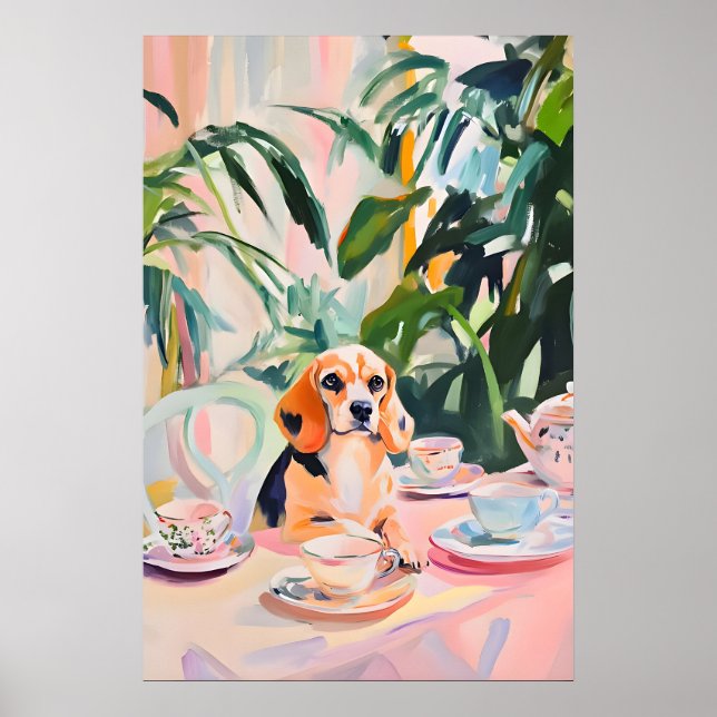 Retro-Beagle-Plakat, Beagle-Ölgemälde, Vintage Poster (Vorne)