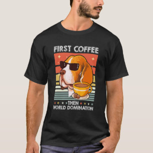 Retro Beagle Sonnenbrille Kaffee Pet Hunde Vinta B T-Shirt