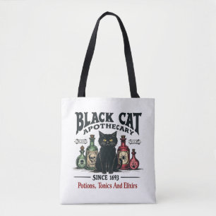 Retro Beängstigend Black Cat Apothecary Witchy Wic