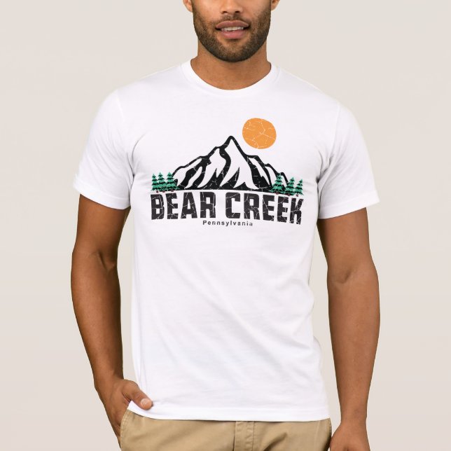 Retro Bear Creek Ski Sunset T-Shirt (Vorderseite)