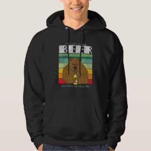 Retro Bear Drinking Beer I Drink Bierjagd P Hoodie