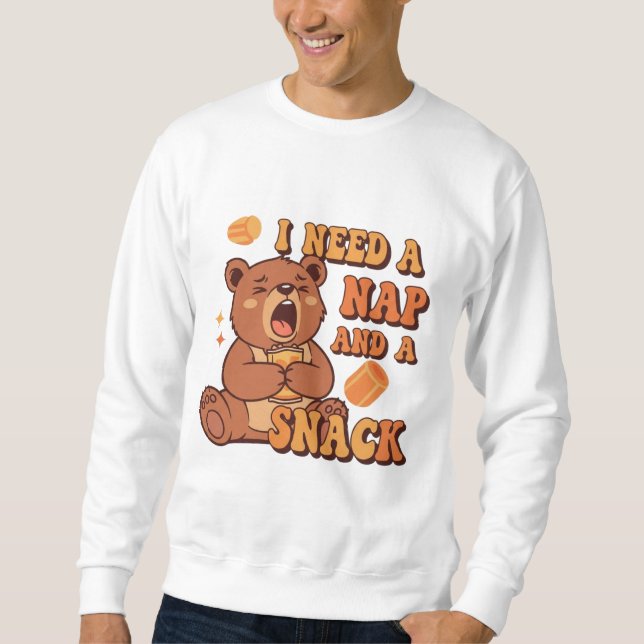 Retro Bear Needs Rest Men’s Sweatshirt (Vorderseite)