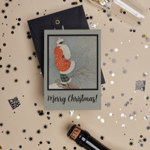 Retro Beautiful Red Woman Black Frame Weihnachten