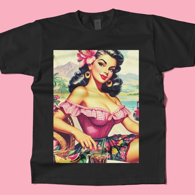 Retro Beauty Hispanic Girl T-Shirt (Von Creator hochgeladen)