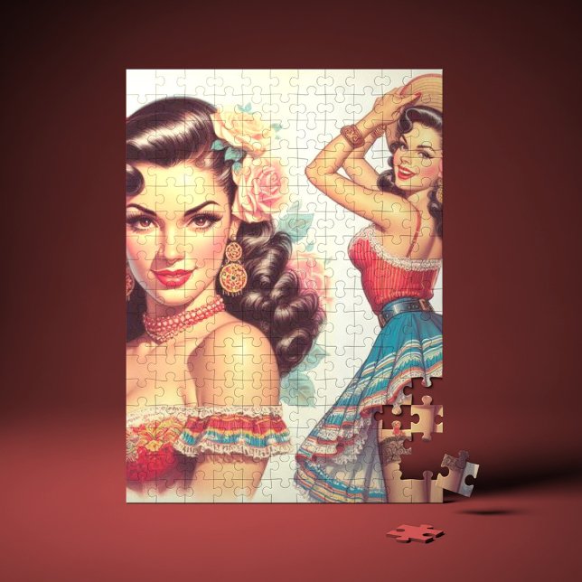 Retro Beauty Mexican Woman Puzzle (Von Creator hochgeladen)