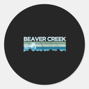 Retro Beaver Creek, Colorado Skilauf Runder Aufkleber