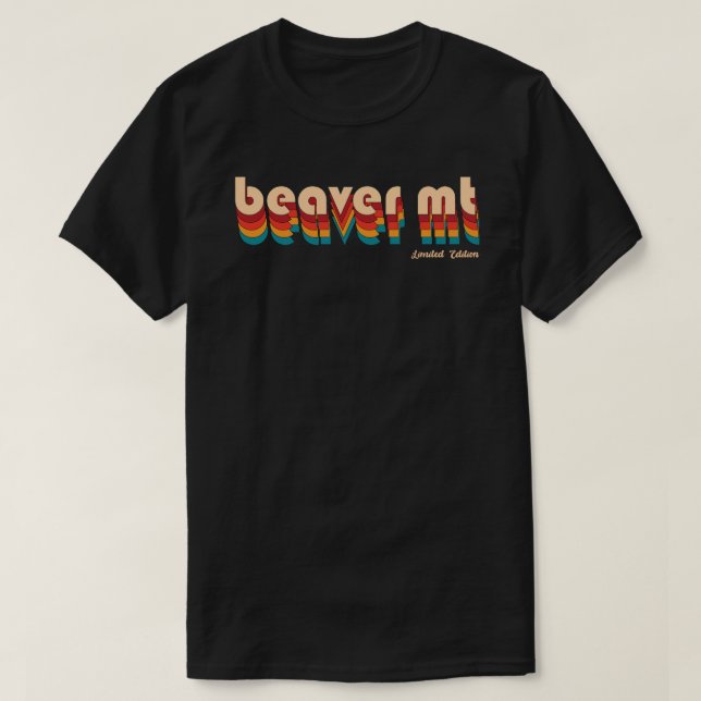 Retro Beaver Mountain Ski T-Shirt (Design vorne)