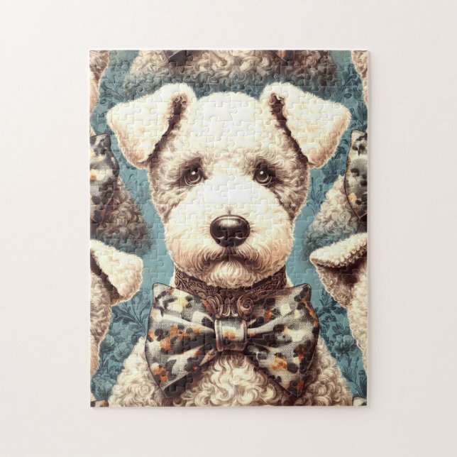 Retro Bedlington Terrier Illustration Puzzle (Vertikal)
