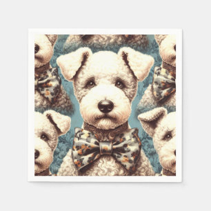 Retro Bedlington Terrier Illustration Serviette