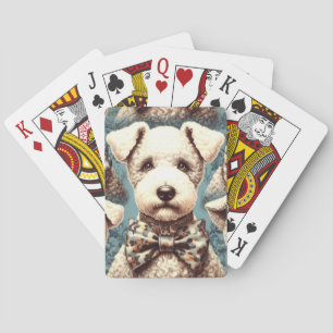 Retro Bedlington Terrier Illustration Spielkarten