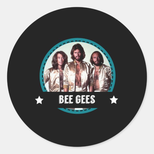Retro Bee Ges Band 70er Tribute Icons Runder Aufkleber (Vorderseite)