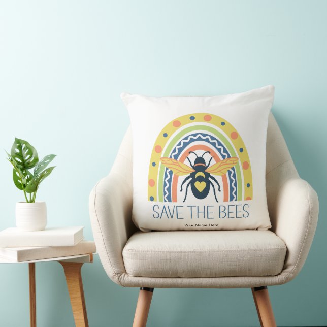 Retro Beekeeper Apiary Bio Honey Bee Rainbow Kissen (Stuhl )