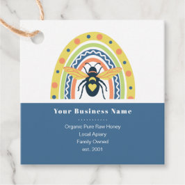 Retro Beekeeper Honey Bee Rainbow Color Block Geschenkanhänger