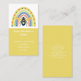 Retro Beekeeper Honey Bee Rainbow Color Block Visitenkarte