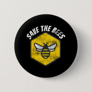 Retro Beekeeper Honeybeeness Gerettet Die Bienen E Button