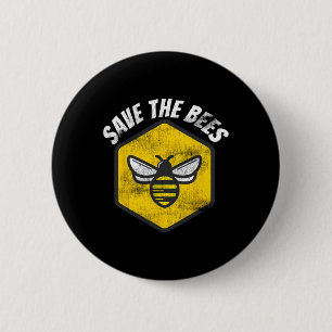 Retro Beekeeper Honeybeeness Gerettet Die Bienen E Button