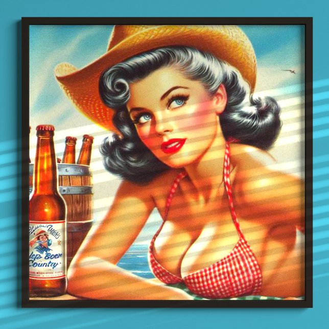 Retro Beer Country Girl Poster (Von Creator hochgeladen)