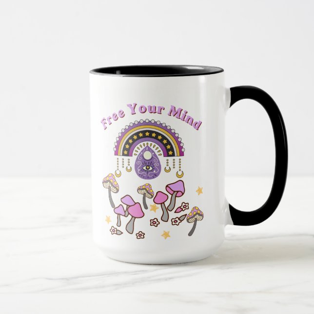 Retro Befreie deinen Geist Tasse (Rechts)