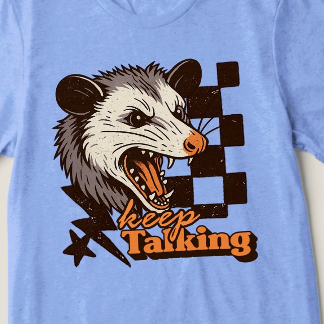 Retro Behalt Talking Feral Possum: Angry Wild Anim Tri-Blend Shirt (This keep talking feral possum design brings bold edgy humor to your day!
)