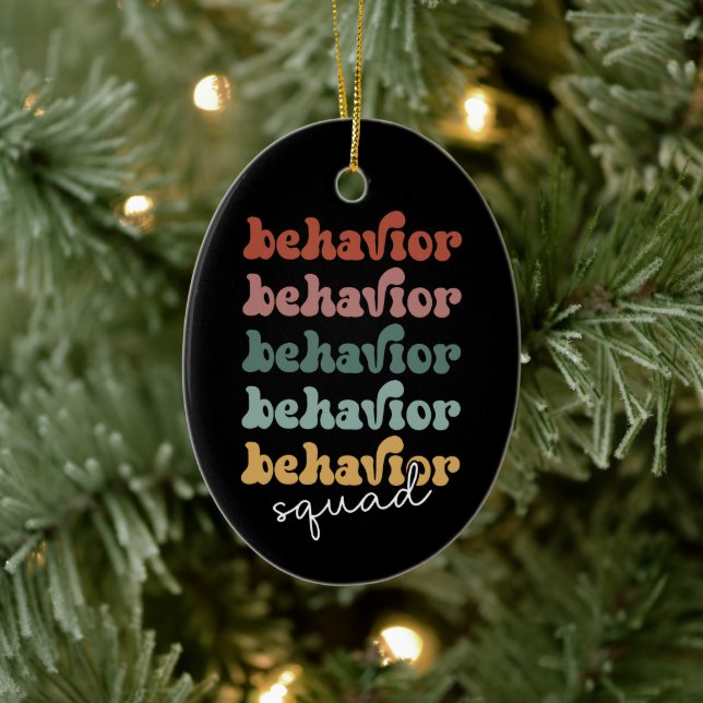 Retro Behavior Squad Behavioral Therapist Keramik Ornament (Baum)