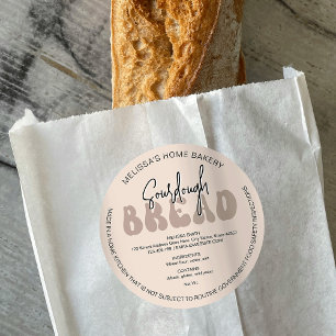 Retro Beige Loaf Brot Moderne Hütte Bäckerei Runder Aufkleber