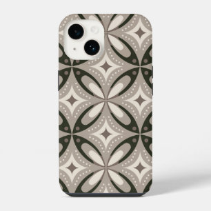 Retro Beige- und Brauntöne geometrische Formen iPhone 14 Hülle