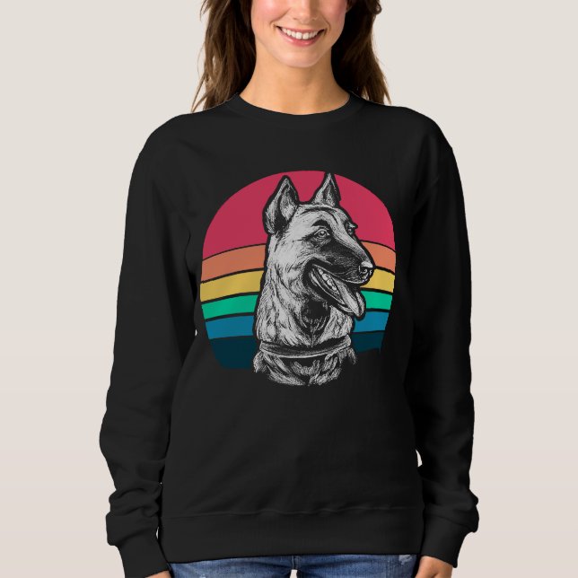 Retro Belgium Malinois Sweatshirt (Vorderseite)