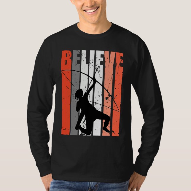 Retro Believe Archery Archer Bow Arrow Orange Whit T-Shirt (Vorderseite)